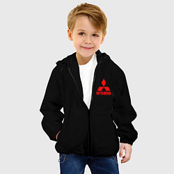 Куртка с капюшоном детская Mitsubishi logo, цвет: 3D-черный — фото 2
