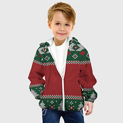 Куртка с капюшоном детская Knitted Christmas Pattern, цвет: 3D-белый — фото 2