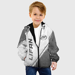 Куртка с капюшоном детская Lifan - white gradient вертикально, цвет: 3D-черный — фото 2
