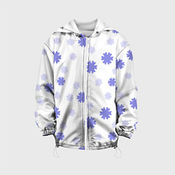 Куртка с капюшоном детская Зимний узор со снежинками, цвет: 3D-белый