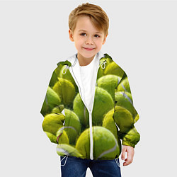 Куртка с капюшоном детская Теннисные мячи, цвет: 3D-белый — фото 2