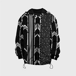 Куртка с капюшоном детская Закулисье чёрно-белое, цвет: 3D-черный