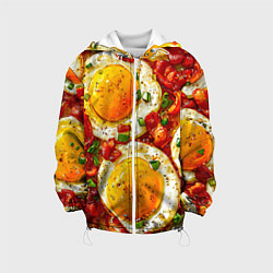 Куртка с капюшоном детская Яичница-глазунья, цвет: 3D-белый