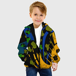 Куртка с капюшоном детская Абстрактные пятна леопарда, цвет: 3D-черный — фото 2