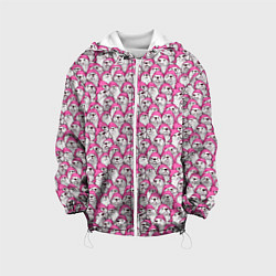 Куртка с капюшоном детская Выдры новогодние, цвет: 3D-белый