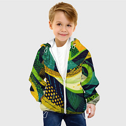 Куртка с капюшоном детская Змеиный паттерн, цвет: 3D-белый — фото 2
