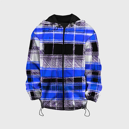 Детская куртка Белые полосы на чёрно-синем фоне / 3D-Черный – фото 1