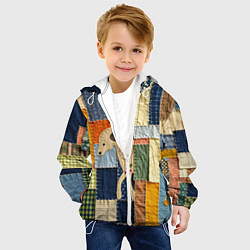 Куртка с капюшоном детская Пэчворк с собакой, цвет: 3D-белый — фото 2