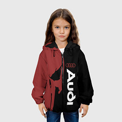 Куртка с капюшоном детская Audi и череп, цвет: 3D-черный — фото 2