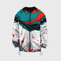 Куртка с капюшоном детская Эбру красочная абстракция, цвет: 3D-черный