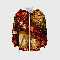 Куртка с капюшоном детская Новогоднее ёлочное украшение, цвет: 3D-белый