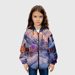 Куртка с капюшоном детская Тропинка к новому году, цвет: 3D-черный — фото 2