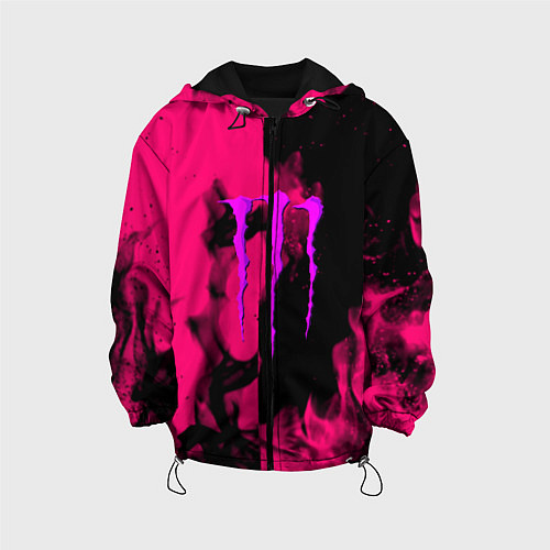 Детская куртка Monster energy fire pink / 3D-Черный – фото 1