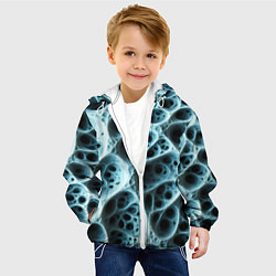 Куртка с капюшоном детская Белая пористая структура, цвет: 3D-белый — фото 2
