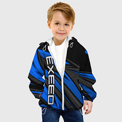 Куртка с капюшоном детская Exeed - синяя абстракция, цвет: 3D-белый — фото 2