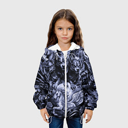 Куртка с капюшоном детская Мифические существа с стиле тату, цвет: 3D-белый — фото 2