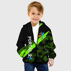 Куртка с капюшоном детская Portal camo steel geometry, цвет: 3D-черный — фото 2