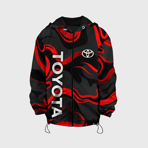 Детская куртка Toyota - красные языки пламени / 3D-Черный – фото 1