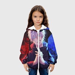 Куртка с капюшоном детская Аниме - магическая битва, цвет: 3D-белый — фото 2