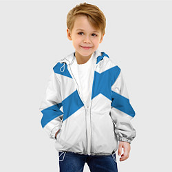 Куртка с капюшоном детская Военно-морской флот: Андреевский флаг, цвет: 3D-белый — фото 2