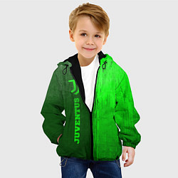 Куртка с капюшоном детская Juventus - green gradient по-вертикали, цвет: 3D-черный — фото 2