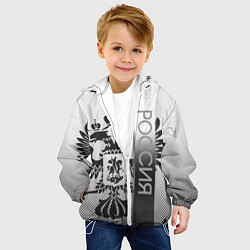 Куртка с капюшоном детская Герб Российской федерации белый с чёрным, цвет: 3D-белый — фото 2