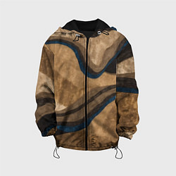 Куртка с капюшоном детская Песочная абстракция, цвет: 3D-черный