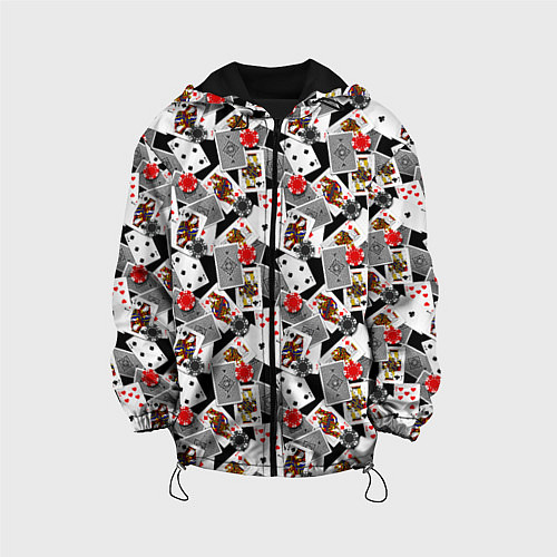 Детская куртка Карты и фишки / 3D-Черный – фото 1
