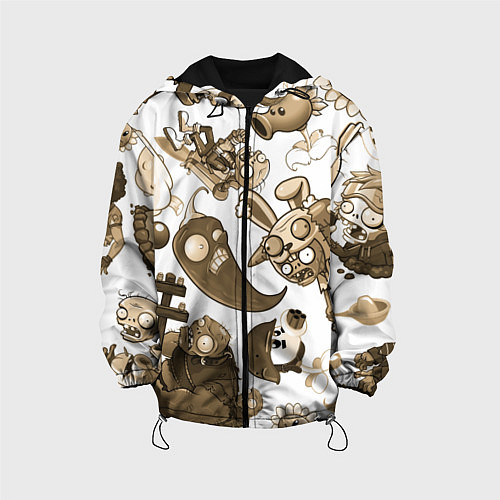Детская куртка Растения против зомби в бежевых тонах / 3D-Черный – фото 1