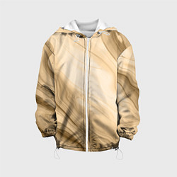 Куртка с капюшоном детская Светлый коричневый текстура камень мрамор, цвет: 3D-белый