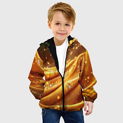 Куртка с капюшоном детская Золотая ткань с блестками, цвет: 3D-черный — фото 2