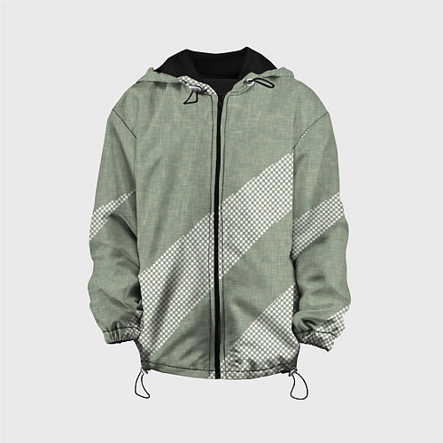 Детская куртка Светлый серо-зелёный абстрактный / 3D-Черный – фото 1