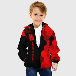 Куртка с капюшоном детская League of Legends - red gradient по-вертикали, цвет: 3D-черный — фото 2
