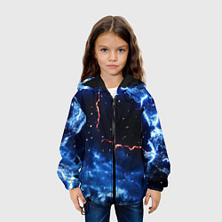 Куртка с капюшоном детская Звезды и молнии в разломе плит, цвет: 3D-черный — фото 2