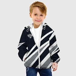 Куртка с капюшоном детская Герб России тёмно-синий с белым, цвет: 3D-белый — фото 2