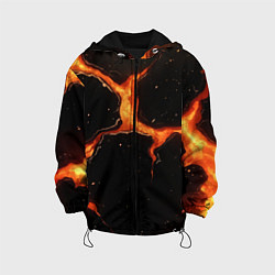 Детская куртка Оранжевый разлом на черной текстуре