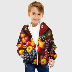 Куртка с капюшоном детская Фруктовый натюрморт, цвет: 3D-белый — фото 2