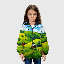 Куртка с капюшоном детская Русская деревенька, цвет: 3D-черный — фото 2