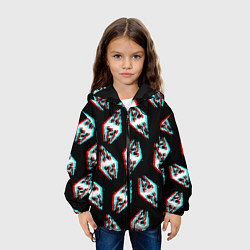 Куртка с капюшоном детская Skyrim glitch logo patten, цвет: 3D-черный — фото 2