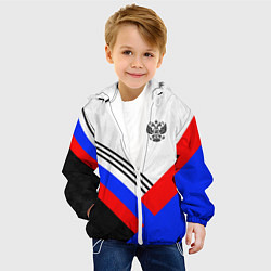 Куртка с капюшоном детская Герб России - минимализм, цвет: 3D-белый — фото 2
