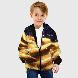 Куртка с капюшоном детская Золотая текстура и синее небо, цвет: 3D-черный — фото 2