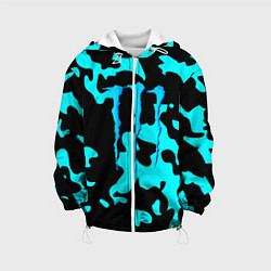 Куртка с капюшоном детская Monster energy камуфляж голубой, цвет: 3D-белый