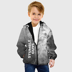 Куртка с капюшоном детская Stumble Guys - grey gradient по-вертикали, цвет: 3D-черный — фото 2