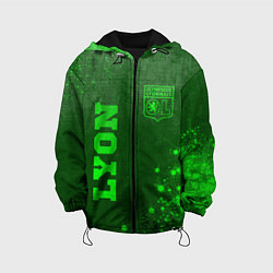 Куртка с капюшоном детская Lyon - green gradient вертикально, цвет: 3D-черный