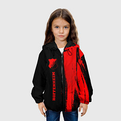 Куртка с капюшоном детская Hoffenheim - red gradient по-вертикали, цвет: 3D-черный — фото 2