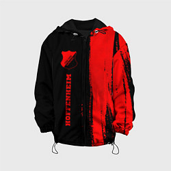 Куртка с капюшоном детская Hoffenheim - red gradient по-вертикали, цвет: 3D-черный
