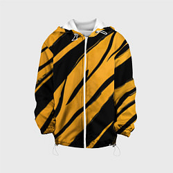 Куртка с капюшоном детская Тигровый раскрас, цвет: 3D-белый