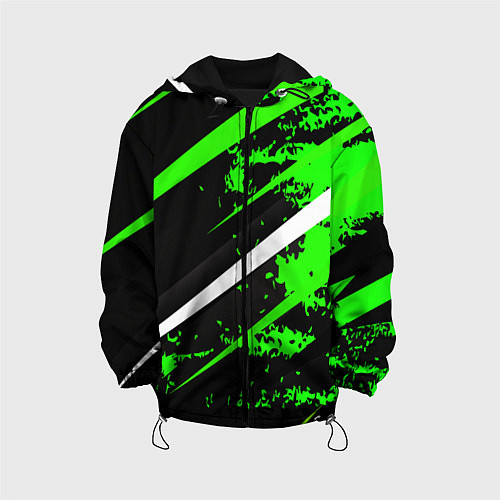 Детская куртка Color black and green / 3D-Черный – фото 1