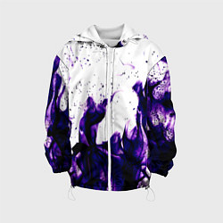Куртка с капюшоном детская Фиолетовый огонь текстура, цвет: 3D-белый