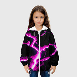 Куртка с капюшоном детская Color pink black, цвет: 3D-белый — фото 2